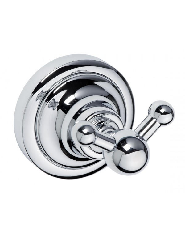 Patère double RETRO en chrome 6,5x6,5x6,5 cm Patère double RETRO en chrome 6,5x6,5x6,5 cm