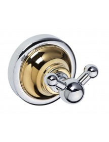 Patère double RETRO chromé doré 6,5x6,5x6,5 cm