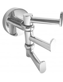 Patère triple rotative OMEGA laiton chromé 9,5x5,5x8,5cm