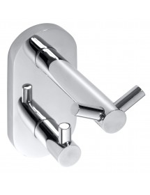 Patère double OMEGA laiton chromé 5,5x12x9 cm