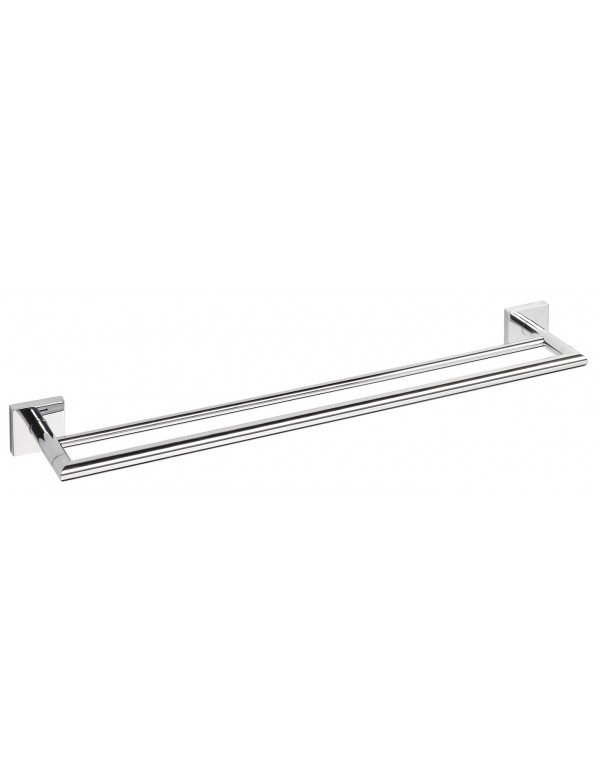 Porte-serviettes double BETA laiton chromé 65,5cm x 5,5cm x11cm Porte-serviettes double BETA laiton chromé 65,5cm x 5,5cm x11cm