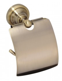 Dérouleur papier toilette avec couvercle RETRO bronze 14x15x10cm