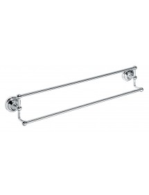 Porte-serviettes double RETRO en chrome 66,5x12,5x11,5 cm