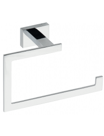 Anneau porte-serviette rectangulaire PLAZA en laiton chromé 12,5x6,5x21 cm