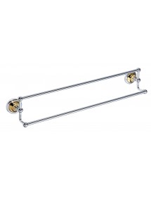 Porte-serviettes double RETRO en laiton chromé doré 66,5x12,5x11,5 cm