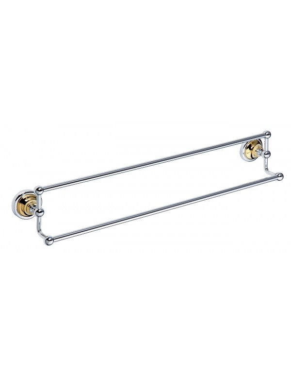 Porte-serviettes double RETRO en laiton chromé doré 66,5x12,5x11,5 cm Porte-serviettes double RETRO en laiton chromé doré 66,5x12,5x11,5 cm