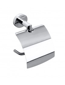 Dérouleur toilettes WC avec couvercle OMEGA en chrome 13,5x18x9cm