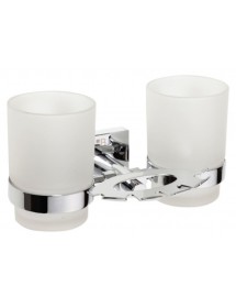 Porte verre et brosse à dents double mural BETA 19x9,5x12,5cm