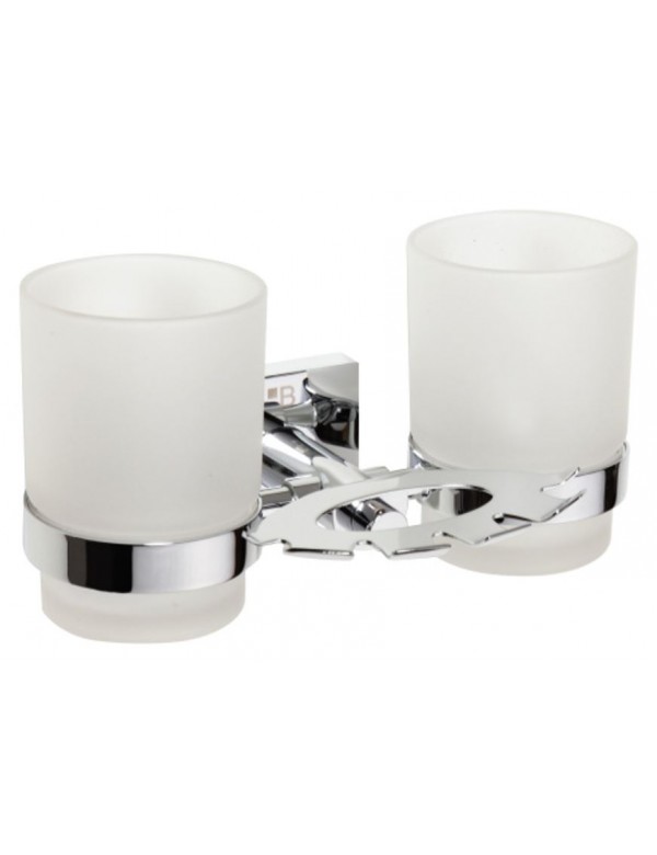 Porte verre et brosse à dents double mural BETA 19x9,5x12,5cm Porte verre et brosse à dents double mural BETA 19x9,5x12,5cm