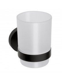 Porte-verre mural DARK en laiton noir 7x9,5x10,5cm