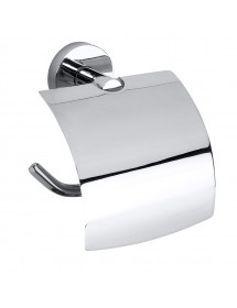 Dérouleur papier toilette avec couvercle OMEGA en chrome 14,5x15,5x9cm