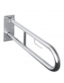 Barre d'appui relevable en forme de U avec support papier toilette inox Help