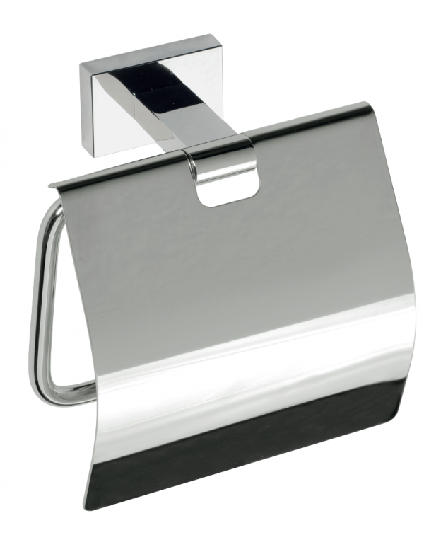 Dérouleur papier-toilette PLAZA en laiton chromé 12,5x12,5x6,5 cm