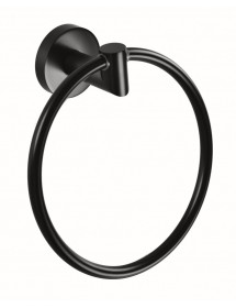 Porte serviette anneau DARK en laiton noir 17 x 17,5 x 5,5cm / ø 15cm