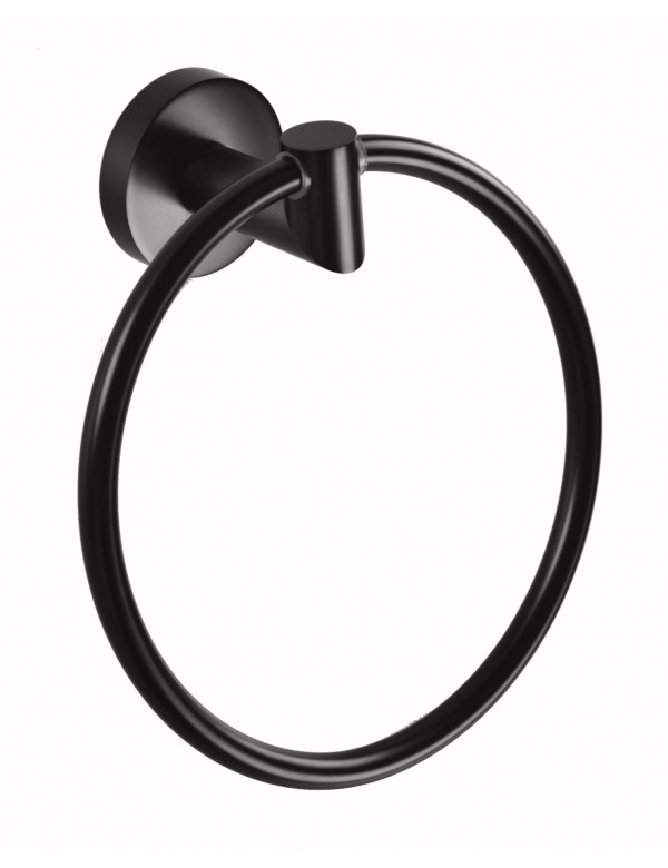 Porte serviette anneau DARK en laiton noir 17 x 17,5 x 5,5cm / ø 15cm