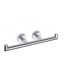 Dérouleur double papier toilette OMEGA en chrome 38,5x5,5x8,5cm
