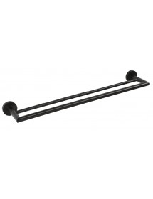 Porte-serviettes double DARK en laiton noir 65,5cm x 5,5cm x11cm