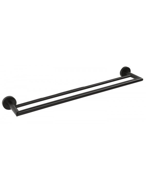 Porte-serviettes double DARK en laiton noir 65,5cm x 5,5cm x11cm Porte-serviettes double DARK en laiton noir 65,5cm x 5,5cm x11cm