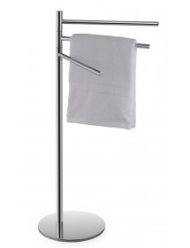 Porte serviette triple pivotant sur pied OMEGA laiton chromé 37x85x25 cm