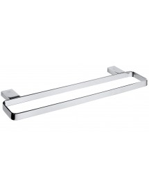 Porte serviette double VIA en chrome 50 x2 x13,2 cm
