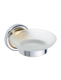 Porte-savon en verre RETRO laiton chromé doré 11x6,5x13,8 cm