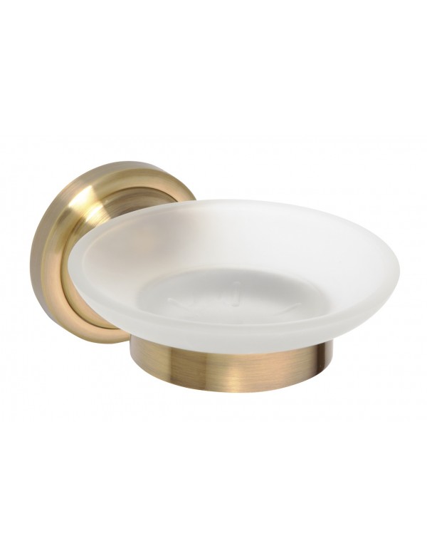 Porte-savon RETRO en verre et laiton bronze 11x6,5x13,8 cm Porte-savon RETRO en verre et laiton bronze 11x6,5x13,8 cm