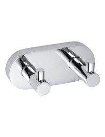 Patère double OMEGA laiton chromé 12x5,5x5 cm