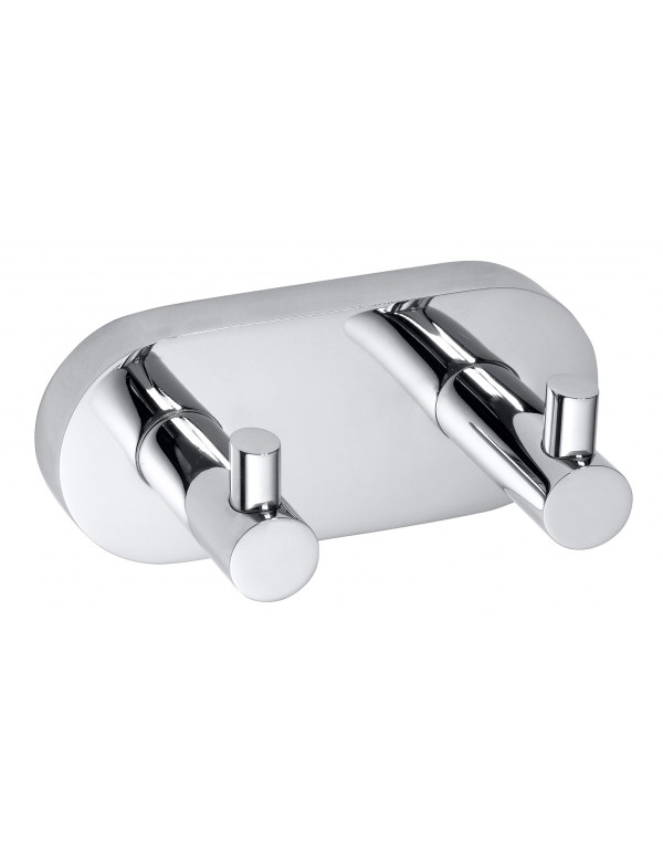 Patère double OMEGA laiton chromé 12x5,5x5 cm Patère double OMEGA laiton chromé 12x5,5x5 cm
