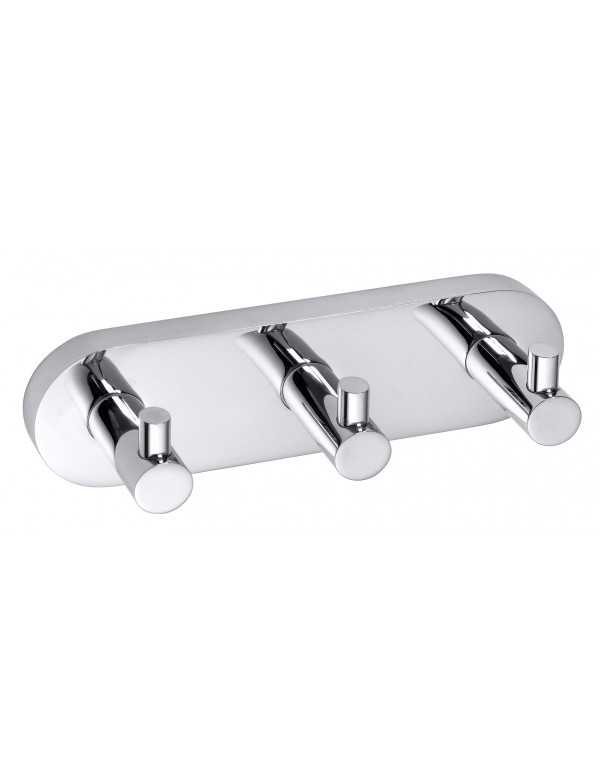 Patère triple OMEGA laiton chromé 18,5x5,5x5 cm