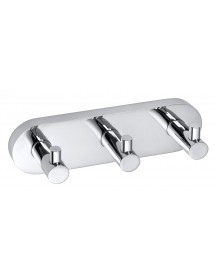Patère triple OMEGA laiton chromé 18,5x5,5x5 cm