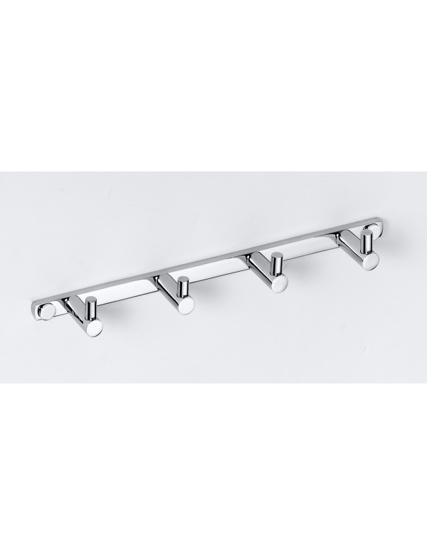 Patère quadruple OMEGA laiton chromé 27x4x2,5 cm Patère quadruple OMEGA laiton chromé 27x4x2,5 cm