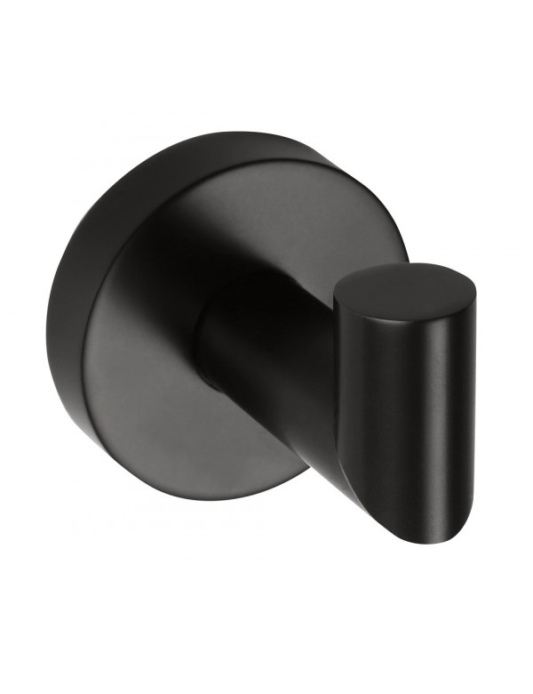 Patère simple murale DARK en laiton noir 5,5 x 5,5 x 6,5cm