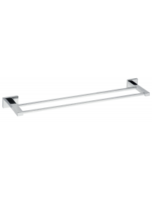 Porte-serviettes double PLAZA en laiton chromé 12x62,5x3,5 cm