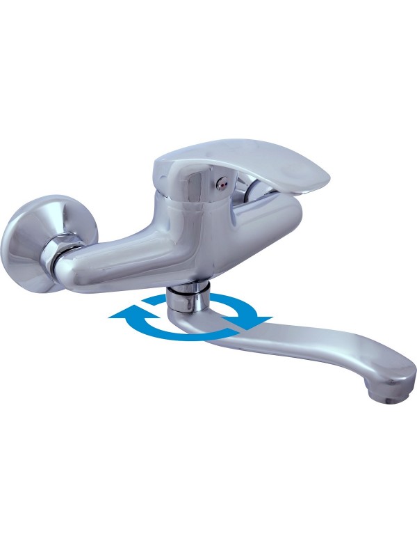 Mitigeur évier MISSISSIPI long bec pivotant en chrome Mitigeur évier MISSISSIPI long bec pivotant en chrome