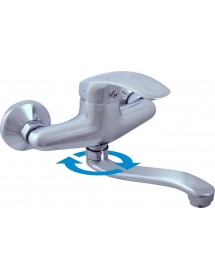 Mitigeur évier MISSISSIPI long bec pivotant en chrome