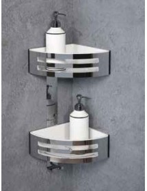 Porte objets d'angle double NOVELLINI en métal chromé Porte objets d'angle double NOVELLINI en métal chromé