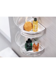 Porte objets d'angle double NOVELLINI en métal chromé