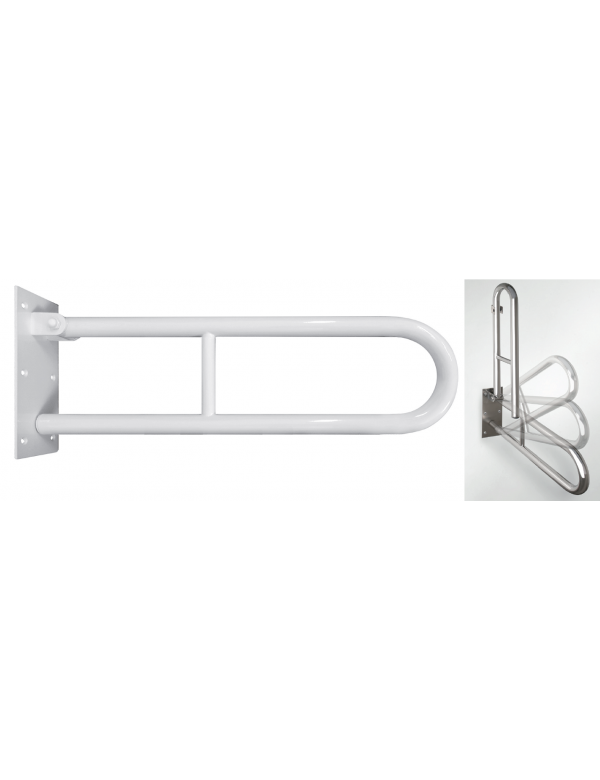 Barre d'appui relevable en forme de U pour toilettes et douche blanche Help