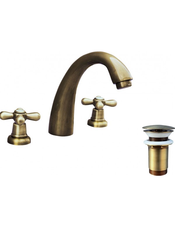Mélangeur lavabo 3 trous MORAVA avec bonde en laiton Mélangeur lavabo 3 trous MORAVA avec bonde en laiton