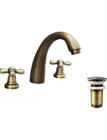 Mélangeur lavabo 3 trous MORAVA avec bonde en laiton