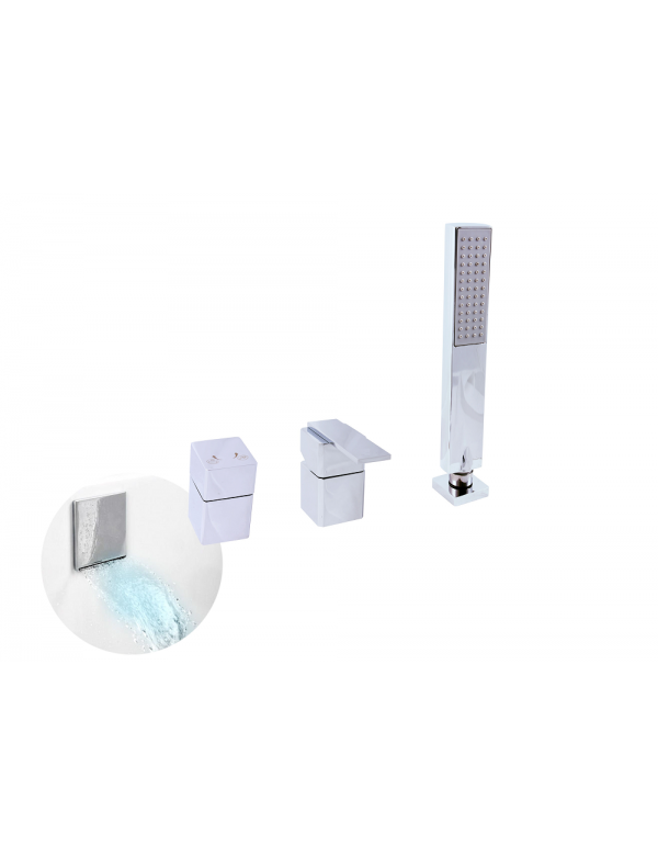 Mitigeur baignoire avec cascade 4 trous LOIRA en laiton chromé Mitigeur baignoire avec cascade 4 trous LOIRA en laiton chromé
