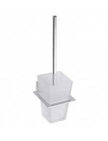 Brosse de toilettes murale PLAZA, bol en verre 15x11,5x36 cm