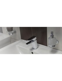 Mitigeur lavabo YUKON en laiton chromé blanc