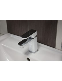Mitigeur lavabo YUKON en laiton chromé blanc