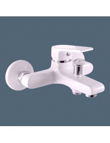 Mitigeur baignoire COLORADO en laiton chromé blanc