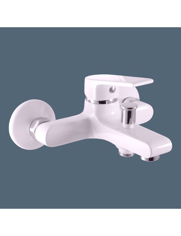 Mitigeur baignoire COLORADO en laiton chromé blanc Mitigeur baignoire COLORADO en laiton chromé blanc