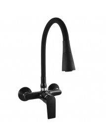 Mitigeur évier flexible à mémoire de forme COLORADO en laiton noir H. 32,3 cm
