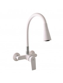 Mitigeur évier flexible à mémoire de forme COLORADO en laiton blanc H. 32,3 cm