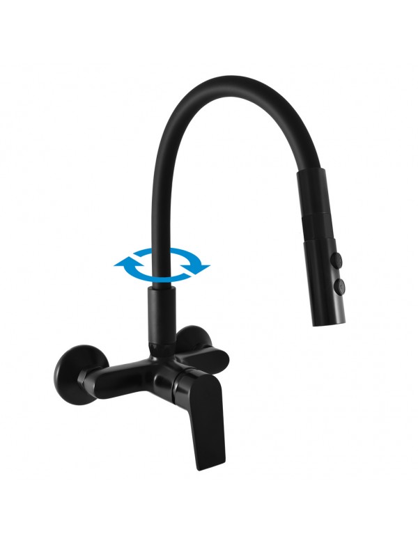 Mitigeur évier flexible à mémoire de forme COLORADO noir H. 32,3 cm Mitigeur évier flexible à mémoire de forme COLORADO noir H. 32,3 cm