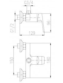 Mitigeur douche COLORADO en laiton chromé sortie douchette haut